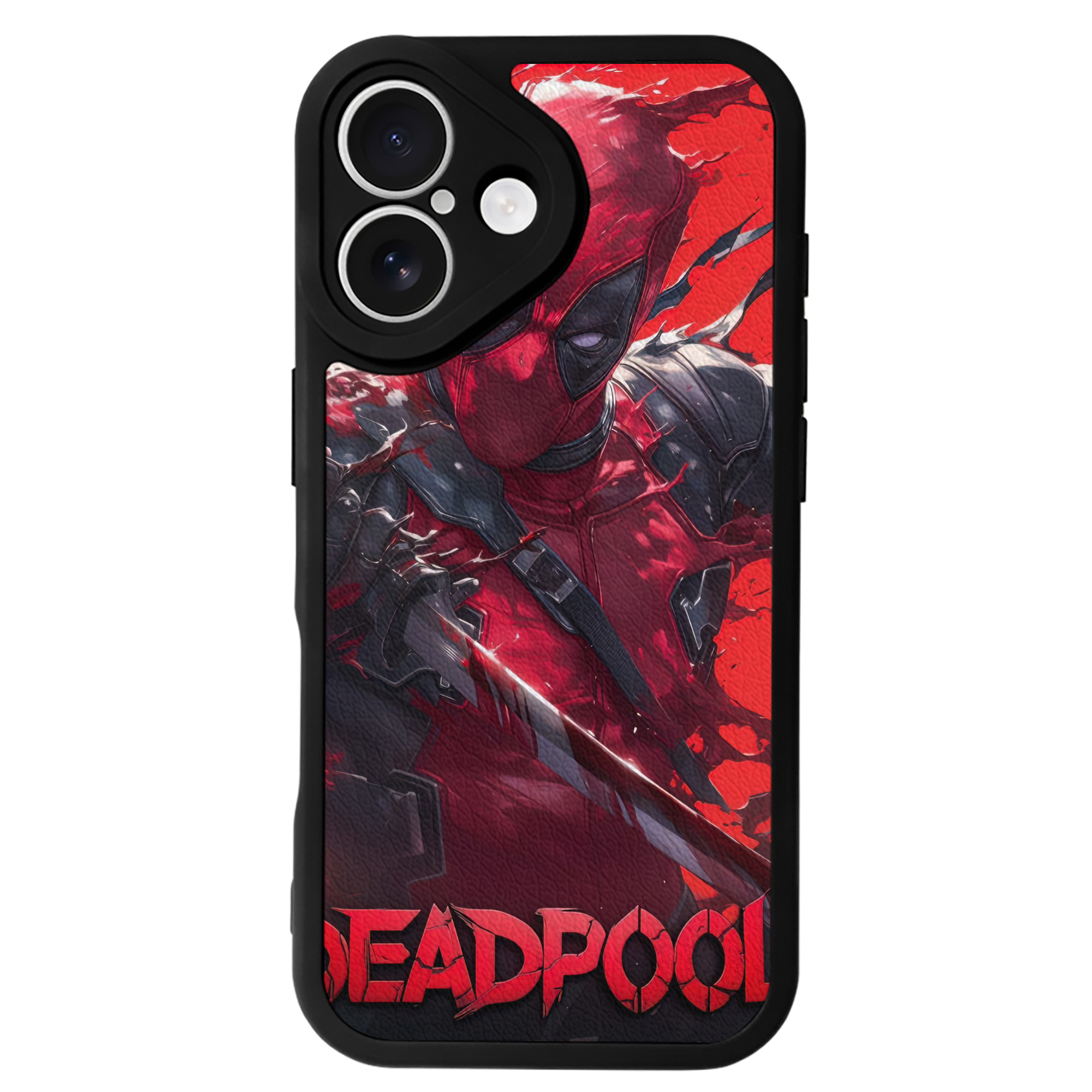 （画像用） Deadpool デッドプール 【iPhone 16シリーズ対応】シリコンスマホケース（レザー調） 材質：シリコン